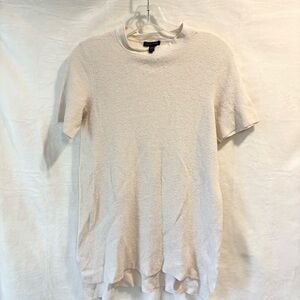 EILEEN FISHER Organic Linen Textured Knit Top Women’s M Beige Short Sleeve
